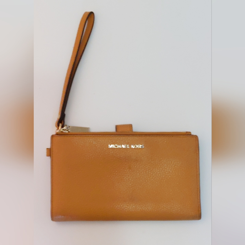 Micheal Kors Ochre-Coloured Wallet With Front Logo